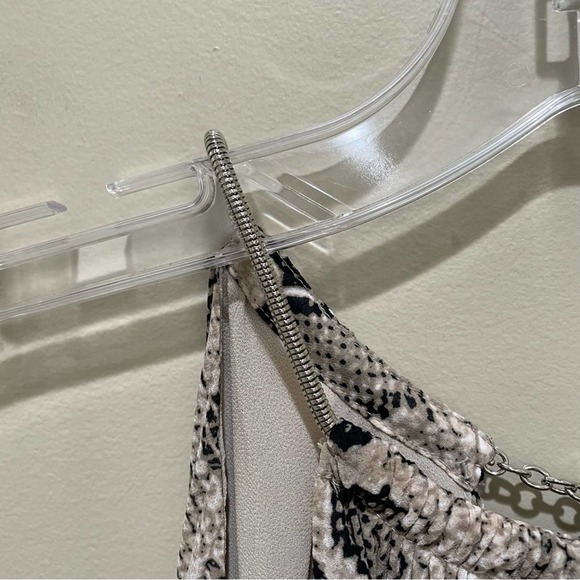 Michael Michael Kors Pleated Snake Print Georgette Halter Dress Size Large - Picture 9 of 11